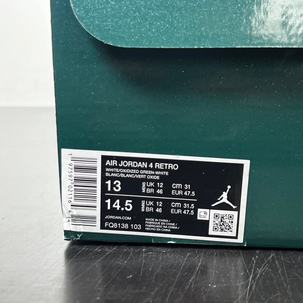 Jordan 4 Retro Oxidized Green 13 (Moderately Worn Pre-Owned)JordanWhite/Oxidized Green/White/Neutral Grey - Image 4