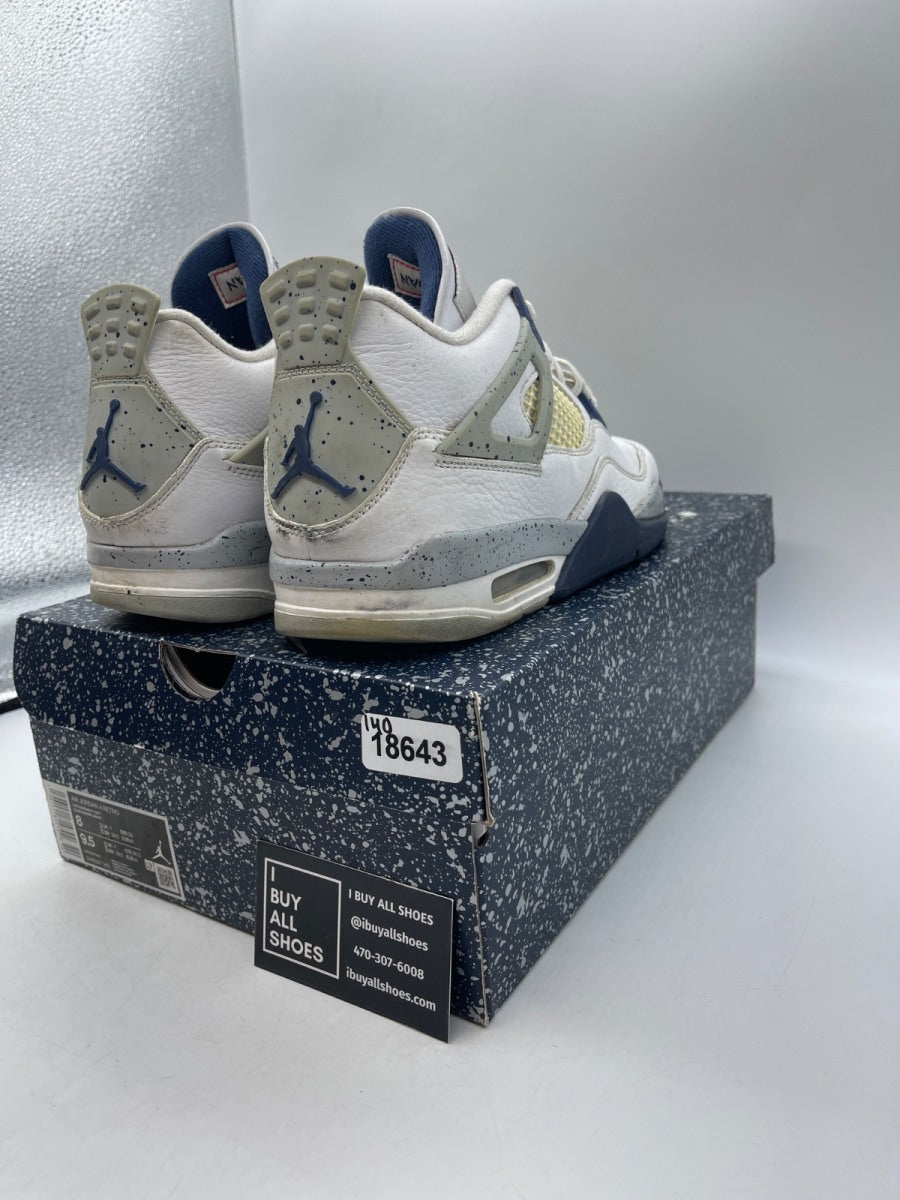 Jordan 4 Retro Midnight Navy 8 (Heavily Worn Pre-Owned) - Image 5