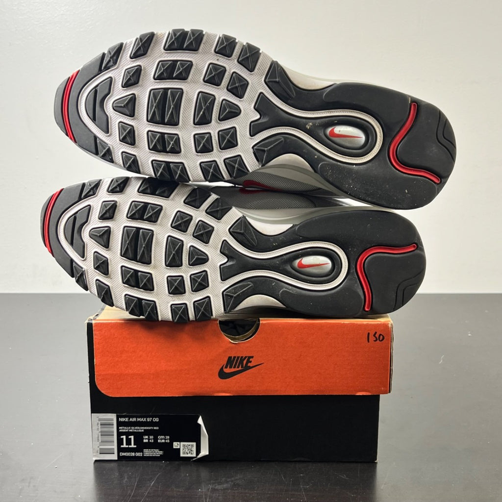 Nike Air Max 97 OG Silver Bullet (2022) 11 (Lightly Worn Pre-Owned)NikeMetallic Silver/University Red-Black-White - Image 6
