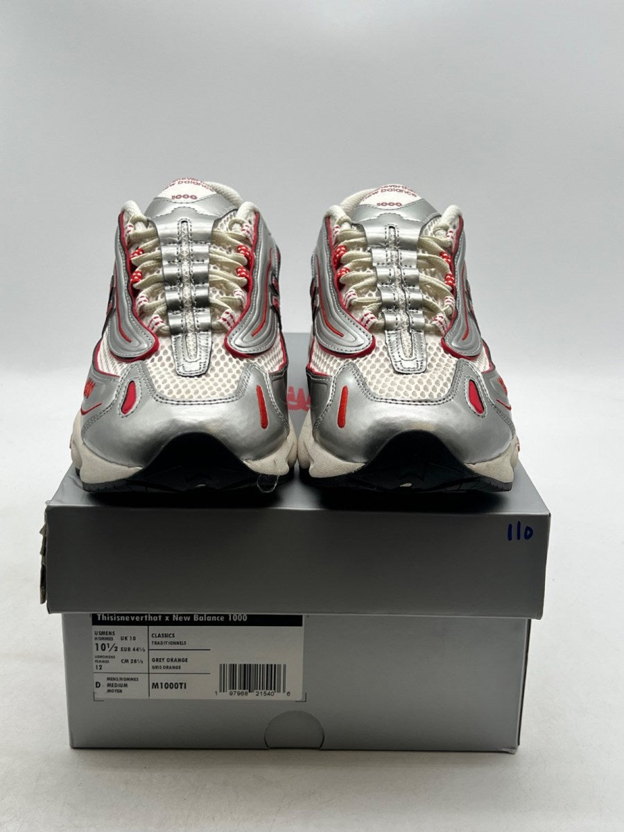 New Balance 1000 thisisneverthat Metallic Silver Red 10.5 (Lightly Worn Pre-Owned)New BalanceMetallic Silver/Red - Image 2