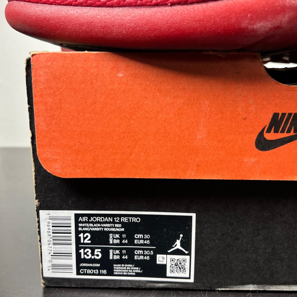 Jordan 12 Retro Cherry (2023) 12 (Moderately Worn Pre-Owned)JordanWhite/Black/Varsity Red - Image 4
