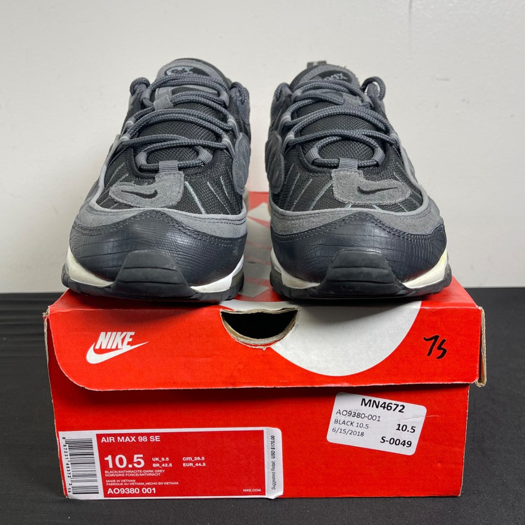 Nike Air Max 98 Black Anthracite 10.5 (Moderately Worn Pre-Owned)NikeBlack/Anthracite-Dark Grey-White - Image 2