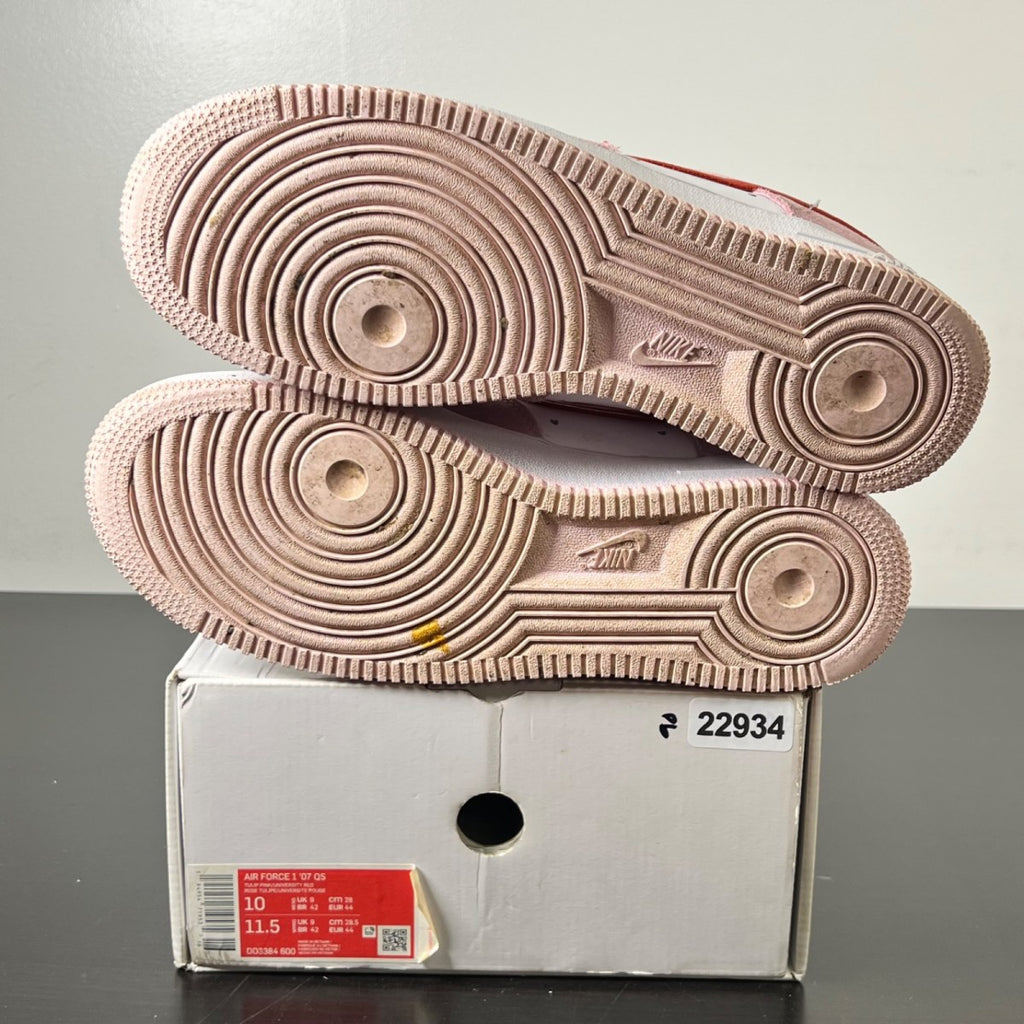 Nike Air Force 1 Low '07 QS Valentine's Day Love Letter 10 (Moderately Worn Pre-Owned)NikeTulip Pink/University Red-White - Image 6
