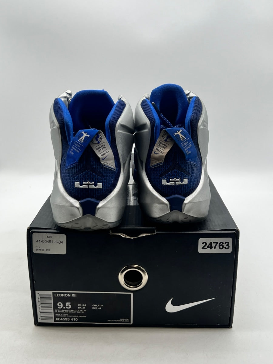 Nike LeBron 12 What If 9.5 (Moderately Worn Pre-Owned)NikeDeep Royal Blue/Metallic Silver/Lyon Blue/White - Image 3