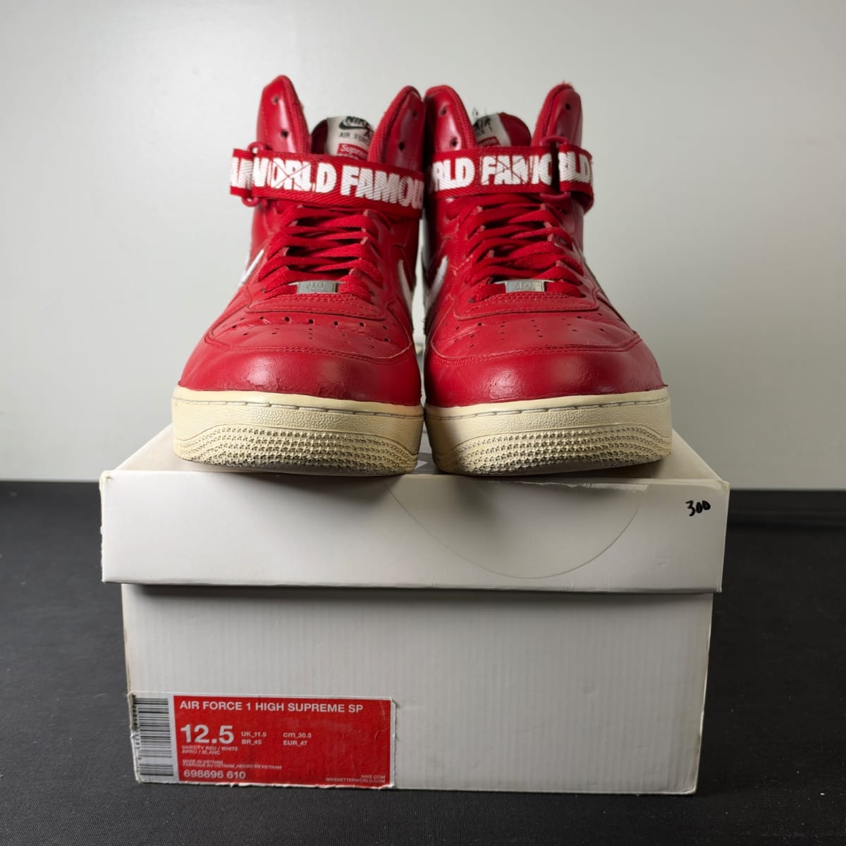 Nike Air Force 1 High Supreme World Famous Red (Size 12.5) - aux