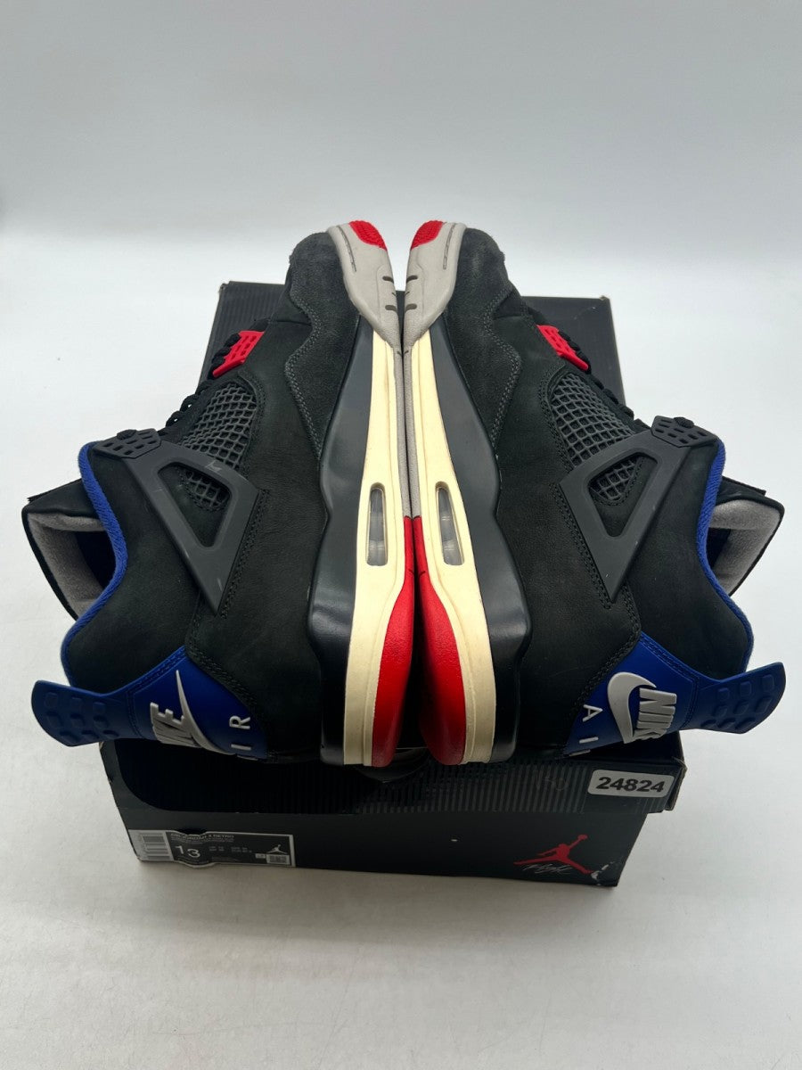 Jordan 4 Retro Rare Air (White Lettering) 13 (Lightly Worn Pre-Owned)JordanBlack/Fire Red/Deep Royal Blue/Dark Smoke Grey/Tech Grey - Image 9
