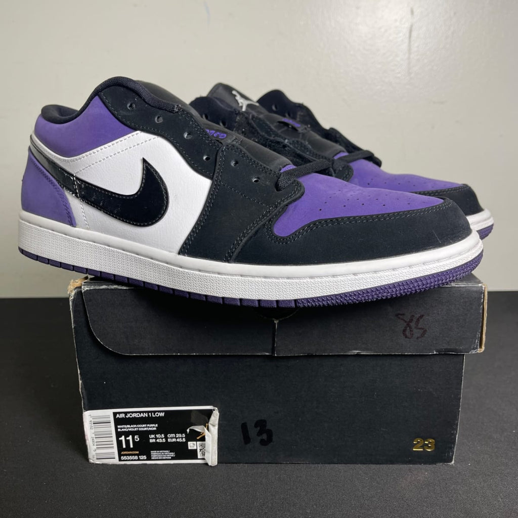 Jordan 1 Low Court Purple (Size 11.5) - aux