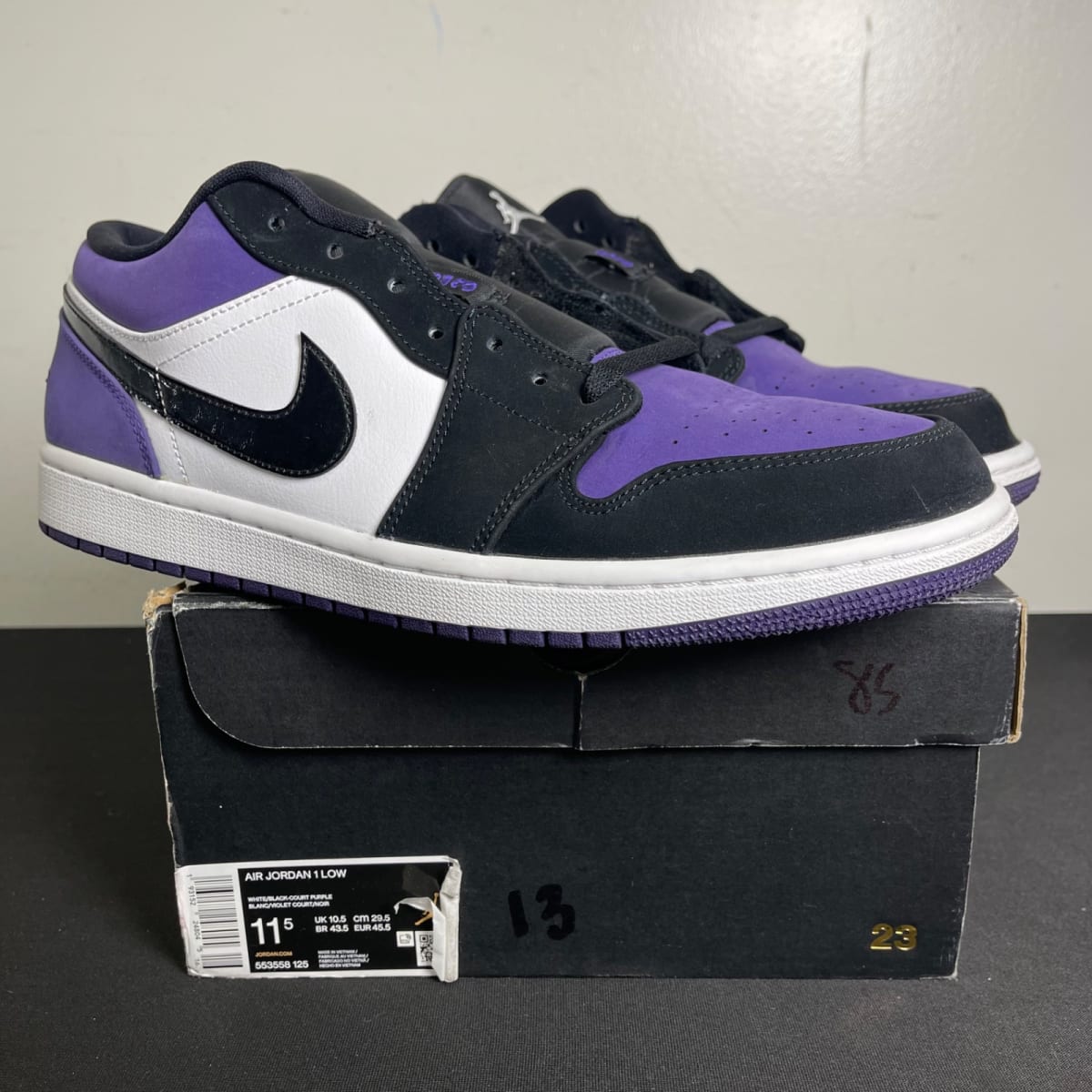 Jordan 1 Low Court Purple (Size 11.5) - aux