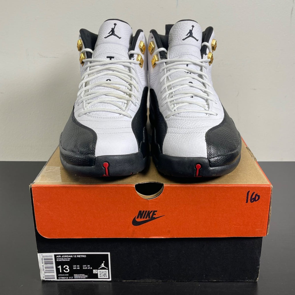 Jordan 12 Retro Taxi (2025) 13 (Moderately Worn Pre-Owned)JordanWhite/Black/Taxi - Image 2