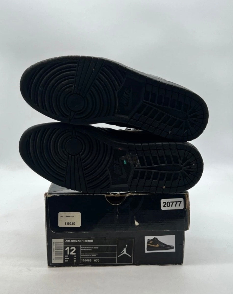 Jordan 1 Retro Black Metallic Gold (2003) 12 (Moderately Worn Pre-Owned)JordanBlack/Metallic Gold - Image 8