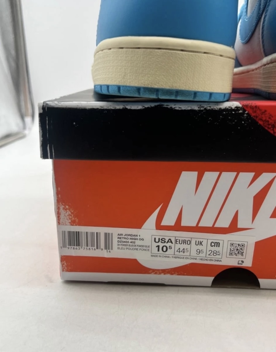 Jordan 1 Retro High OG UNC Reimagined 10.5 (Lightly Worn Pre-Owned)JordanDark Powder Blue/Dark Powder Blue-Sail - Image 5