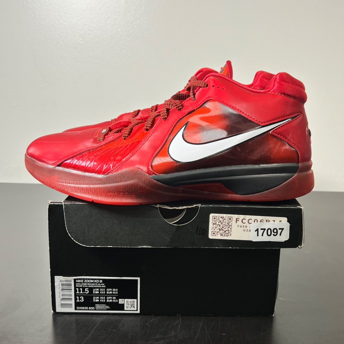 Nike KD 3 All-Star (2023) 11.5 (Heavily Worn Pre-Owned)NikeChallenge Red/White-Black - Image 3