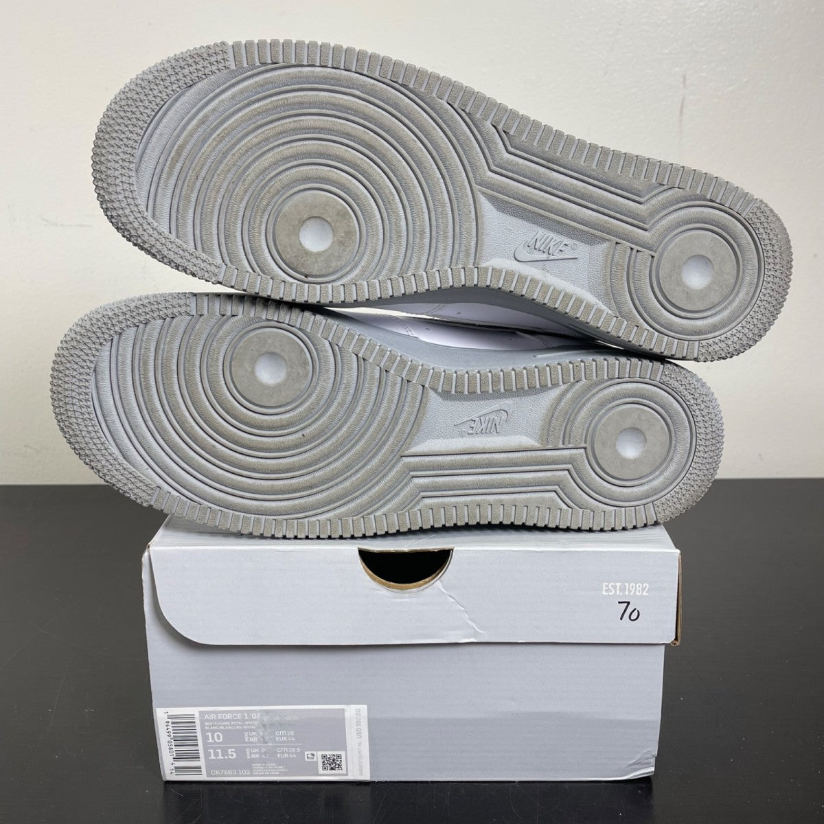 Nike Air Force 1 Low 07 White Royal 10 (Moderately Worn Pre-Owned)NikeWhite/Royal Blue - Image 5