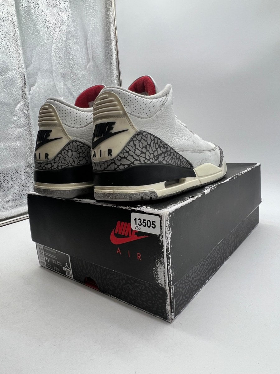 Jordan 3 Retro White Cement Reimagined 11.5 (Heavily Worn Pre-Owned)JordanSummit White/Fire Red/Black/Cement Grey - Image 5
