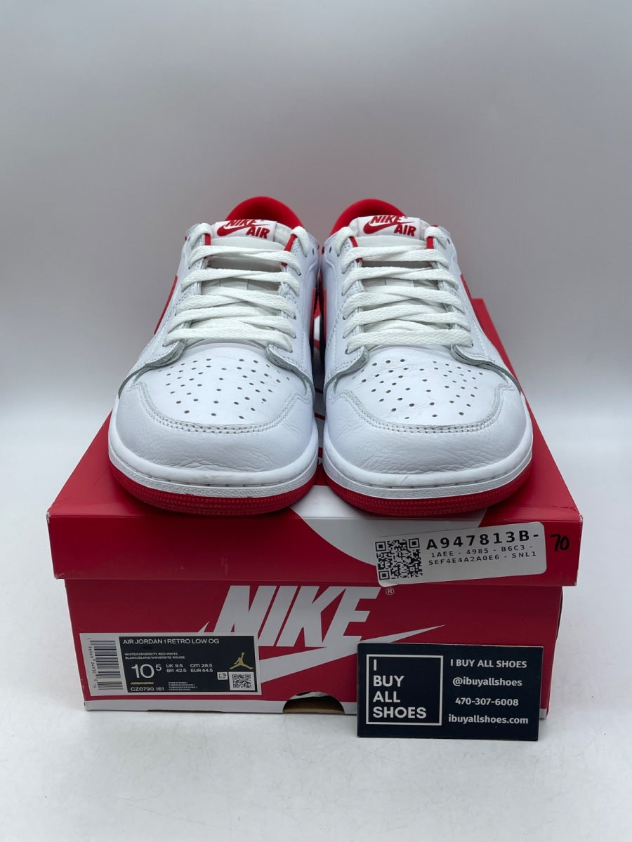 Jordan 1 Retro Low OG University Red 10.5 (Moderately Worn Pre-Owned) - Image 2