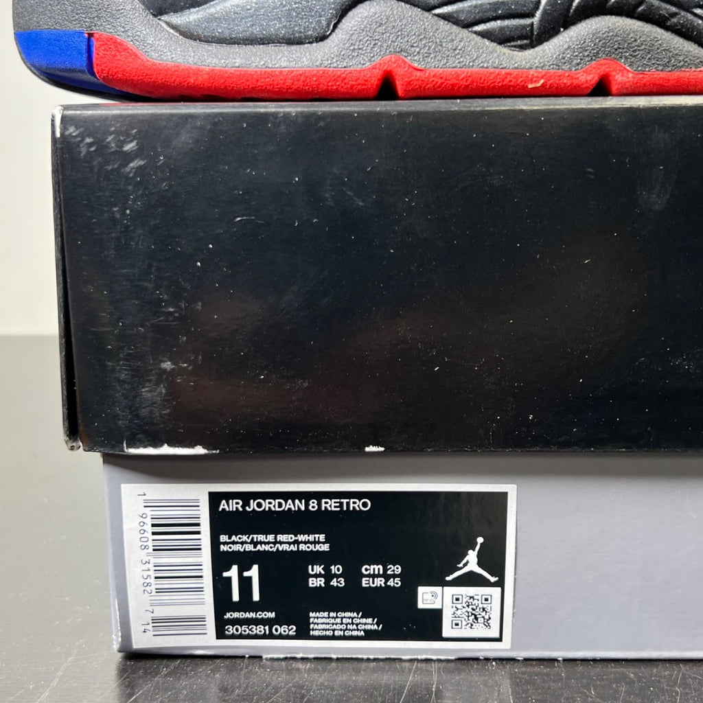 Jordan 8 Retro Playoffs (2023) 11 (Lightly Worn Pre-Owned)JordanBlack/True Red-White - Image 4