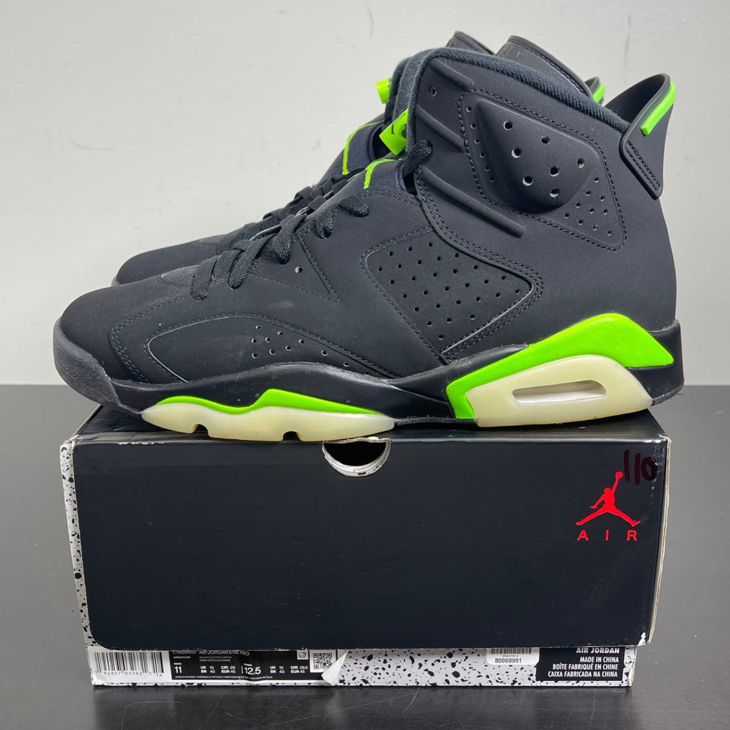 Jordan 6 Retro Electric Green 11 (Moderately Worn Pre-Owned)JordanBlack/Electric Green - Image 3