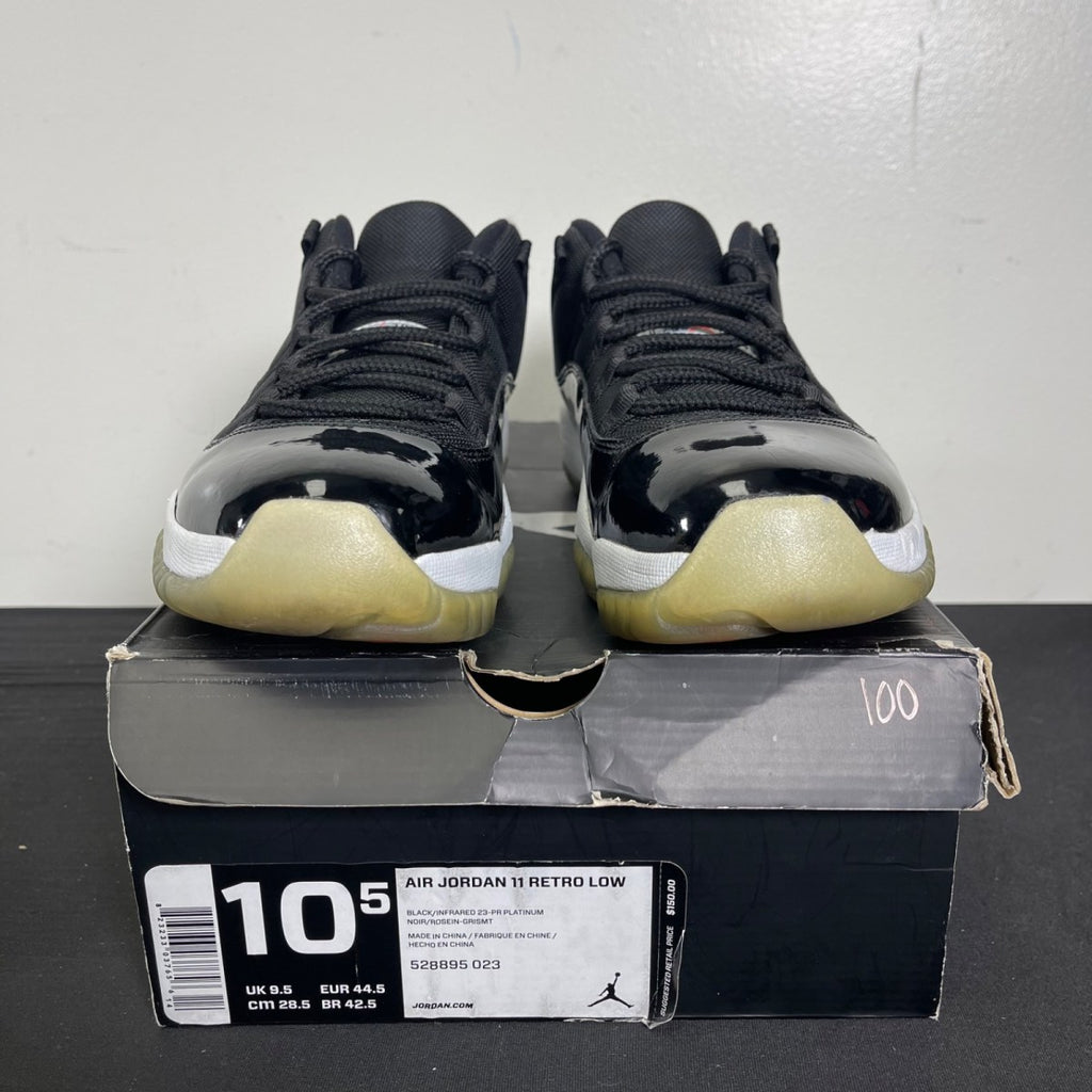 Jordan 11 Retro Low Infrared 10.5 (Moderately Worn Pre-Owned)JordanBlack/Infrared 23-Pure Platinum - Image 2