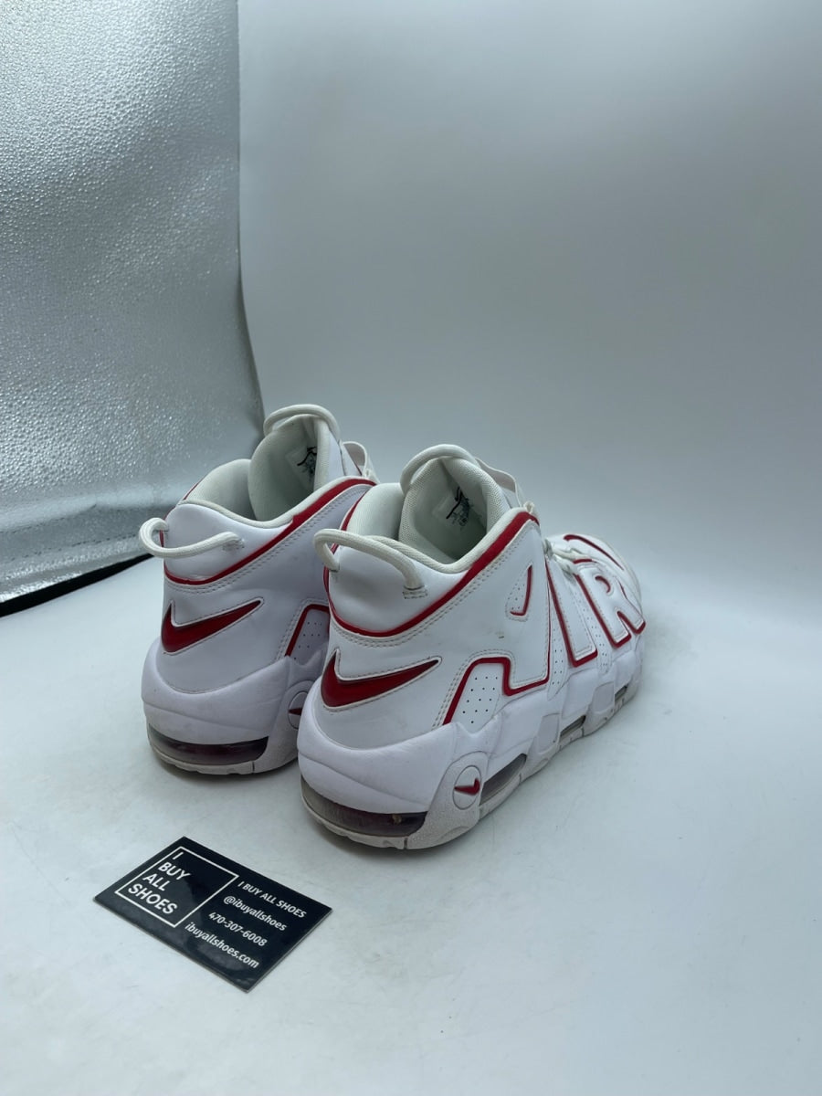 Nike Air More Uptempo White Varsity Red Outline 12 (Moderately Worn Pre-Owned) - Image 5