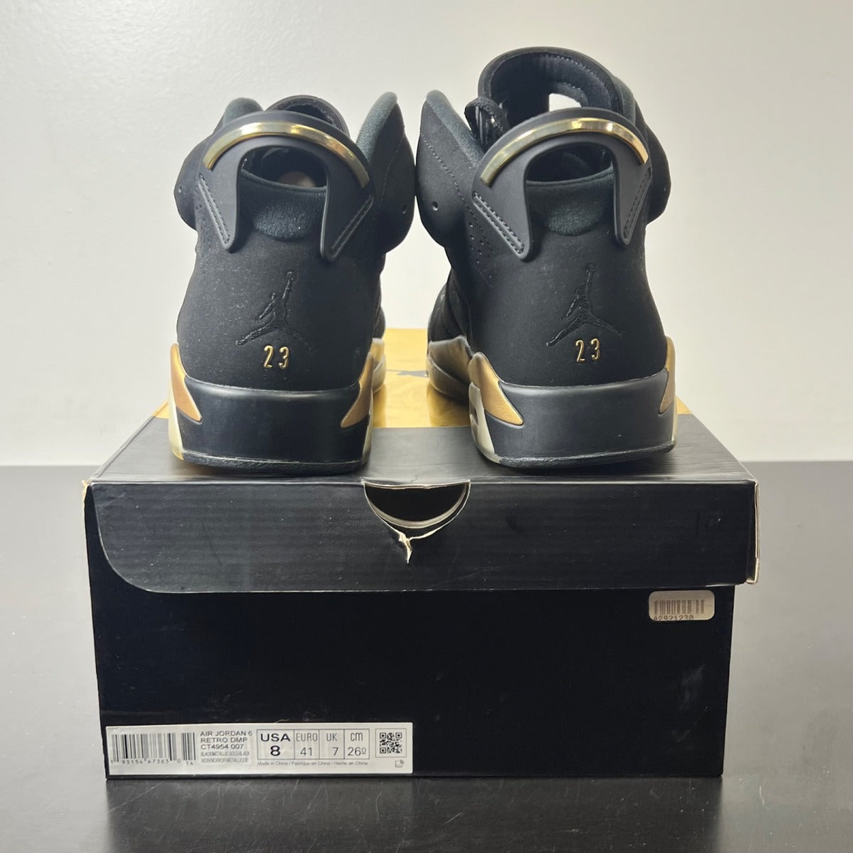 Jordan 6 Retro DMP (2020) 8 (Lightly Worn Pre-Owned)JordanBlack/Metallic Gold - Image 5
