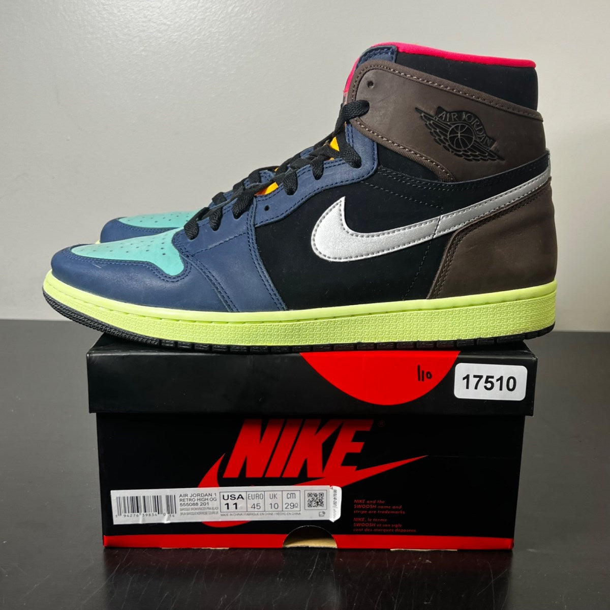 Jordan 1 Retro High Tokyo Bio Hack 11 (Lightly Worn Pre-Owned)JordanBaroque Brown/Black-Laser Orange-Racer Pink - Image 3