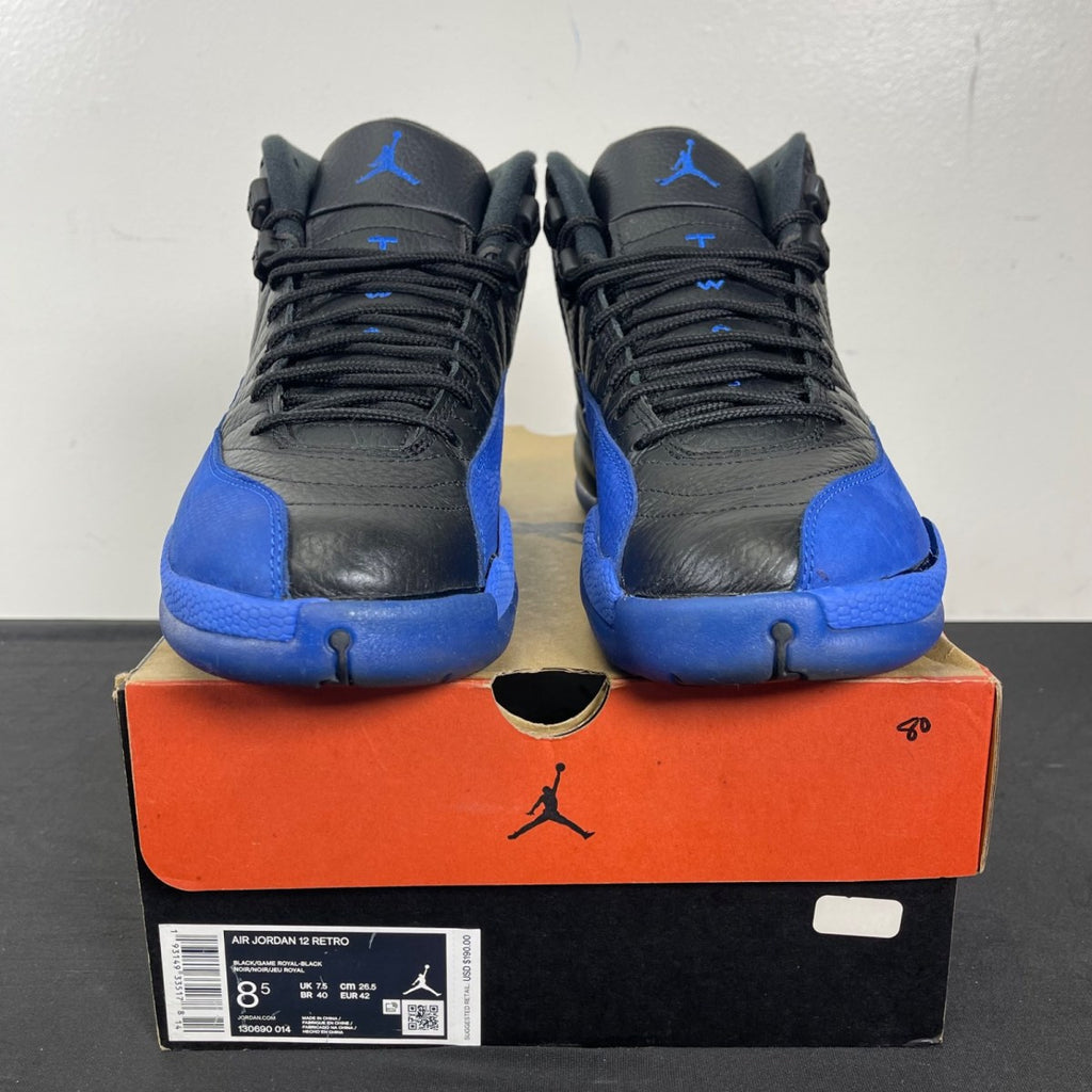 Jordan 12 Retro Black Game Royal 8.5 (Moderately Worn Pre-Owned)JordanBlack/Game Royal-Black - Image 2