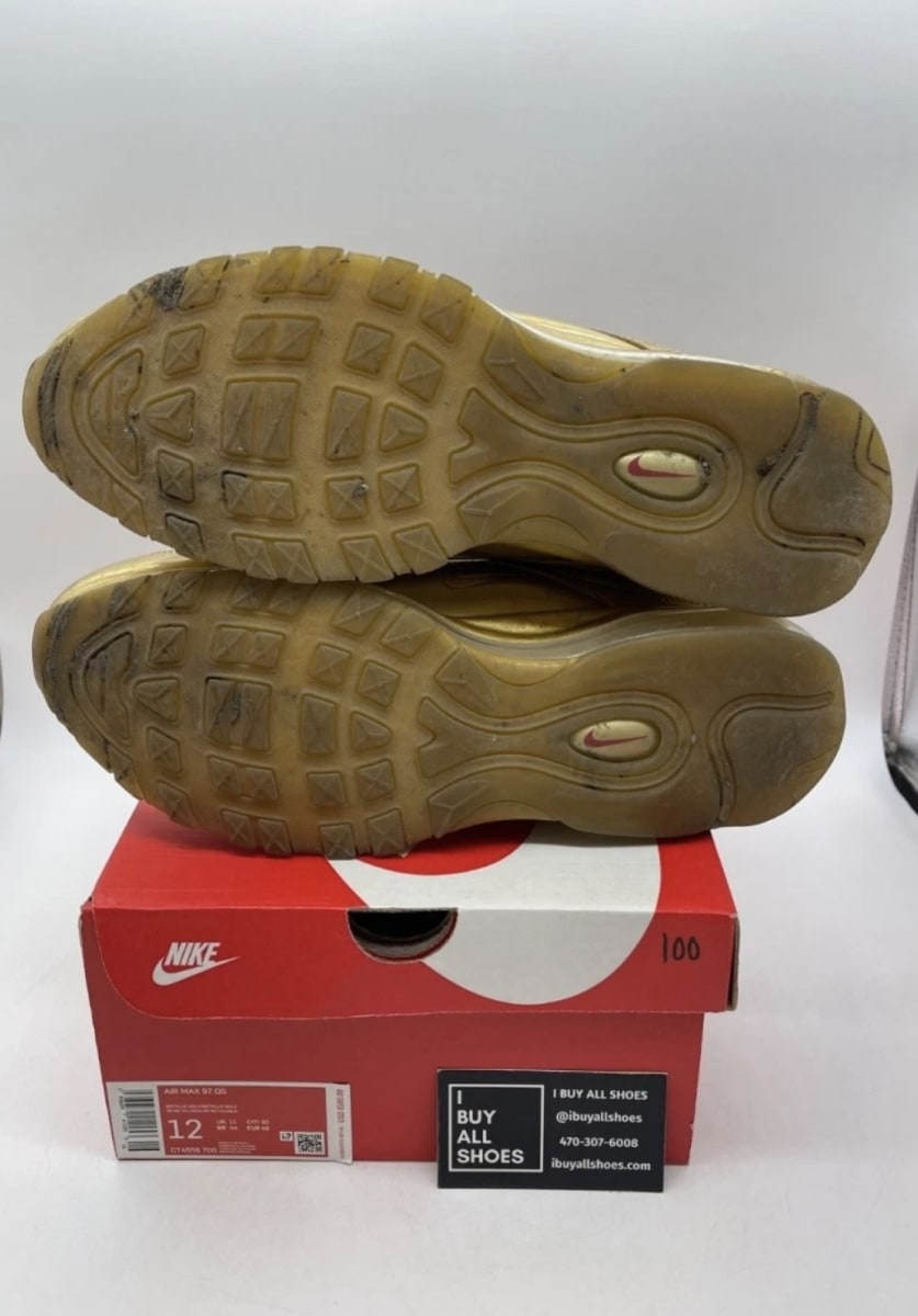 Nike Air Max 97 Gold Medal 12 (Lightly Worn Pre-Owned)NikeMetallic Gold/Metallic Gold-Metallic Gold - Image 9