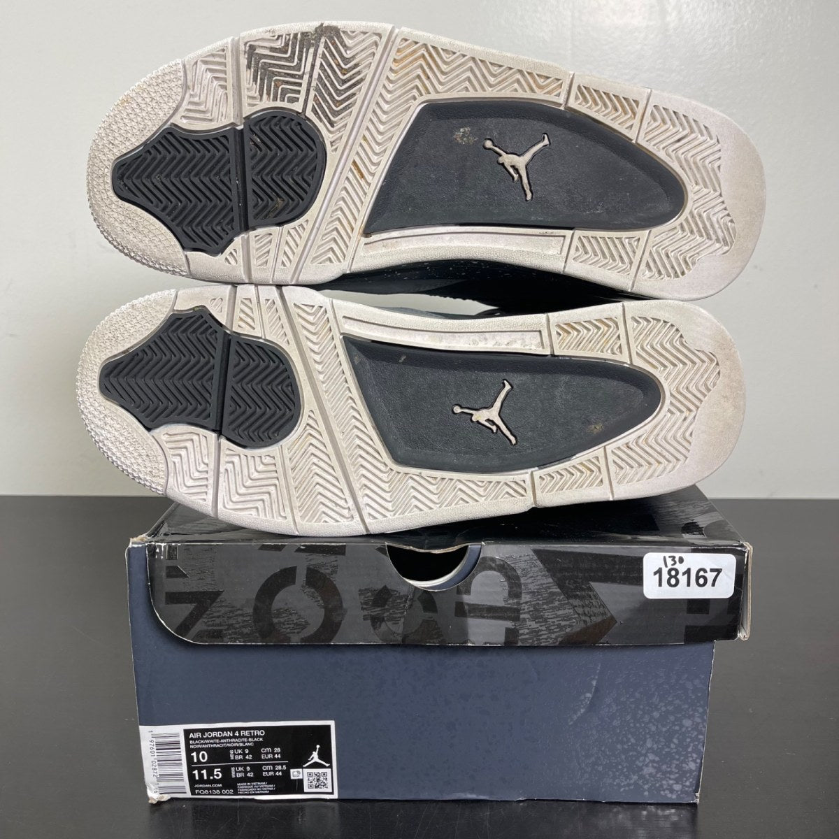 Jordan 4 Retro Fear (2024) 10 (Moderately Worn Pre-Owned)JordanBlack/White/Anthracite/Black/Pure Platinum - Image 5