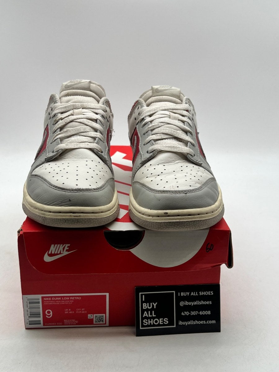 Nike Dunk Low Light Iron Ore Gym Red 9 (Heavily Worn Pre-Owned) - Image 2