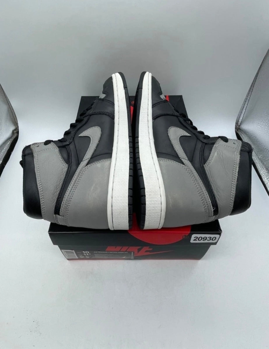 Jordan 1 Retro High Shadow (2018) 10 (Moderately Worn Pre-Owned)JordanBlack/Medium Grey-White - Image 6