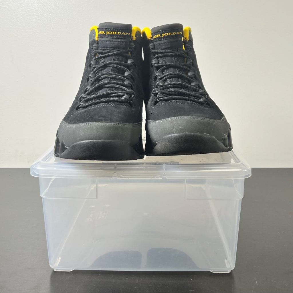 Jordan 9 Retro Dark Charcoal University Gold 10.5 (Moderately Worn Pre-Owned)JordanBlack/Dark Charcoal-University Gold - Image 2