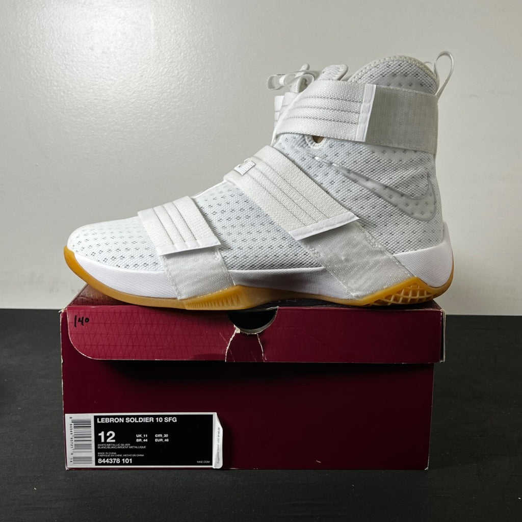 Nike LeBron Zoom Soldier 10 Strive For Greatness 12 (New Pre-Owned)NikeWhite/Metallic Silver-White - Image 3