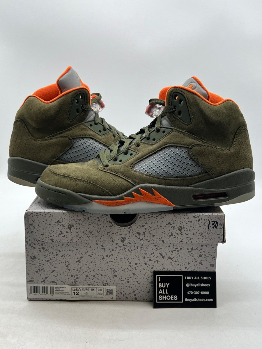 Jordan 5 Retro Olive (2024) 12 (Lightly Worn Pre-Owned) - Image 1