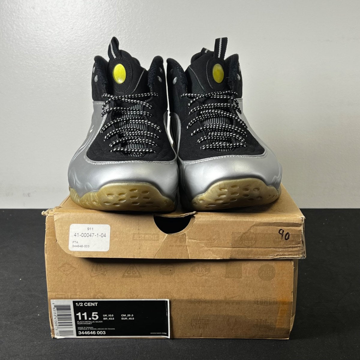 Nike Air 1/2 Cent Silver 11.5 (Moderately Worn Pre-Owned)NikeBlack/Metallic Silver - Image 2