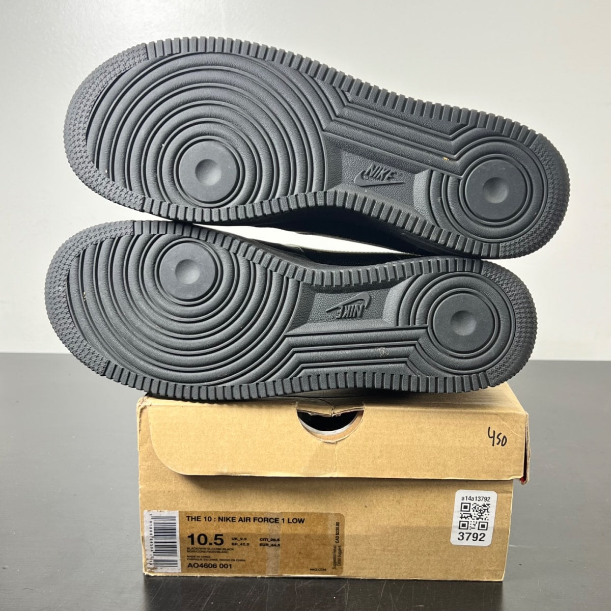 Nike Air Force 1 Low Off-White Black White 10.5 (Lightly Worn Pre-Owned)NikeBlack/White-Cone-Black - Image 5