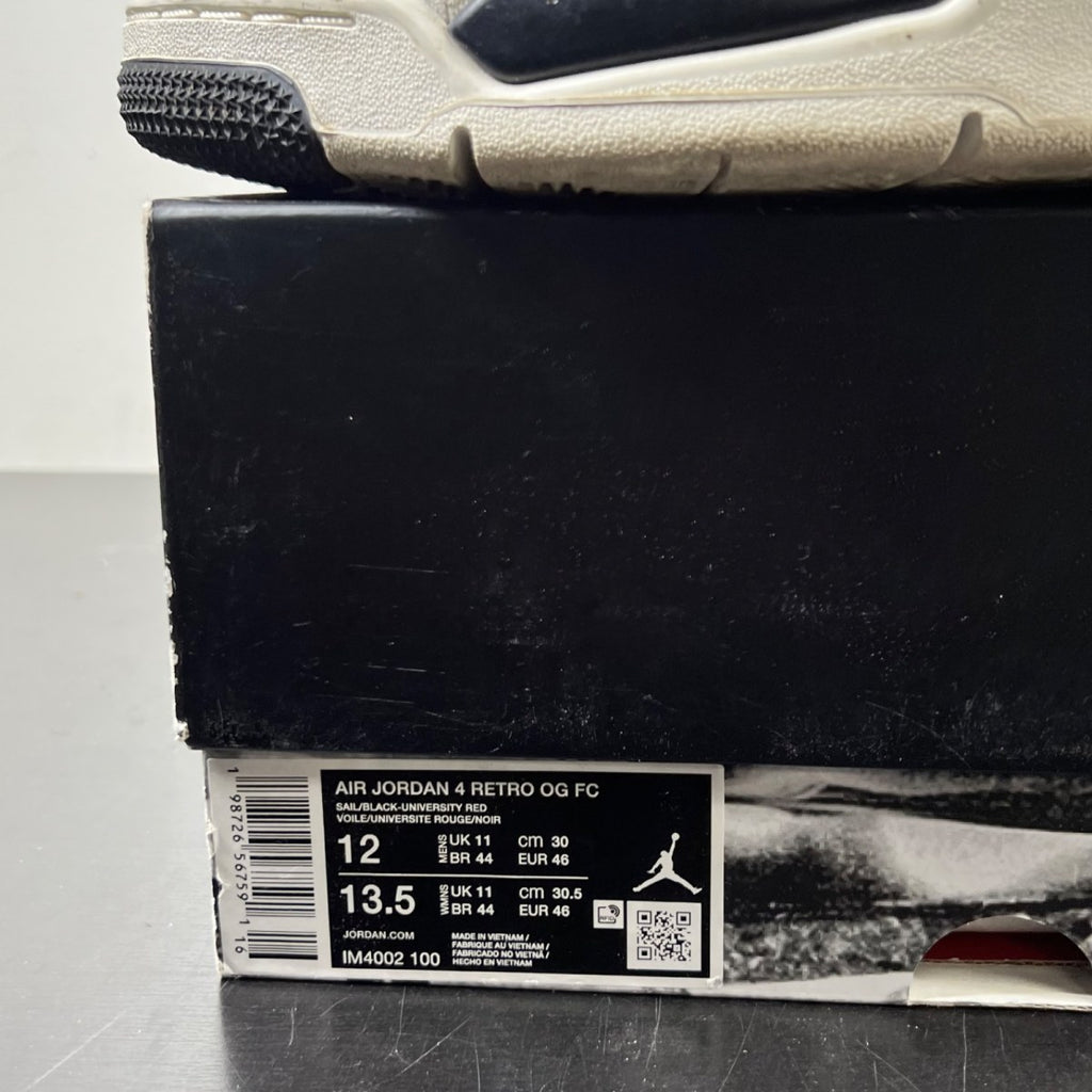 Jordan 4 Retro OG Flight Club 12 (Moderately Worn Pre-Owned)JordanSail/Black/University Red - Image 4