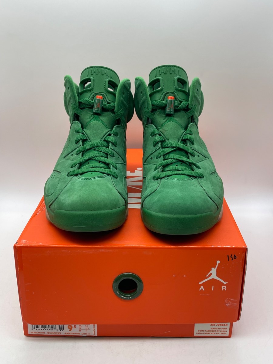 Jordan 6 Retro Gatorade Green 9.5 (Moderately Worn Pre-Owned)JordanPine Green/Orange Blaze-Pine Green - Image 2
