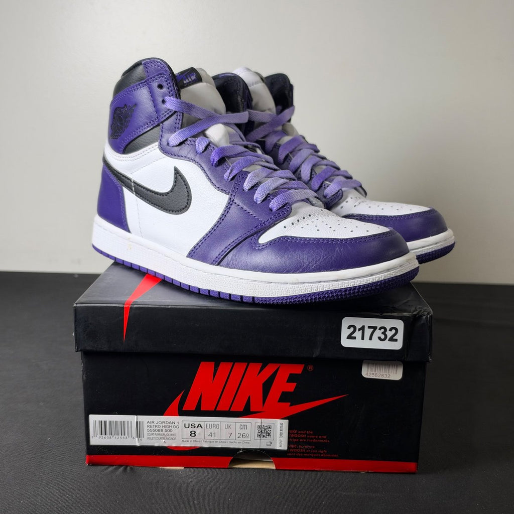 Jordan 1 Retro High Court Purple White (Size 8) - Image 1