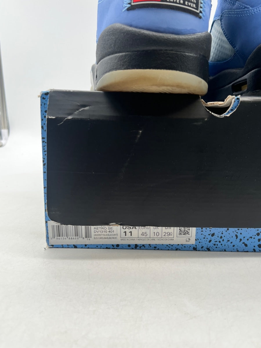 Jordan 5 Retro UNC University Blue 11 (Moderately Worn Pre-Owned)JordanUniversity Blue/Black/White - Image 4