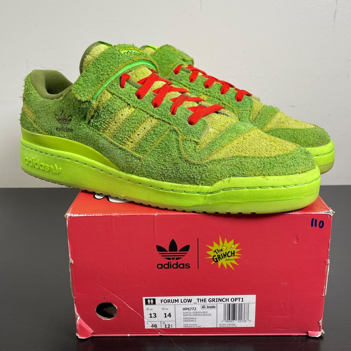 adidas Forum Low The Grinch 13 (Moderately Worn Pre-Owned)adidasGreen/Green/Green - Image 1