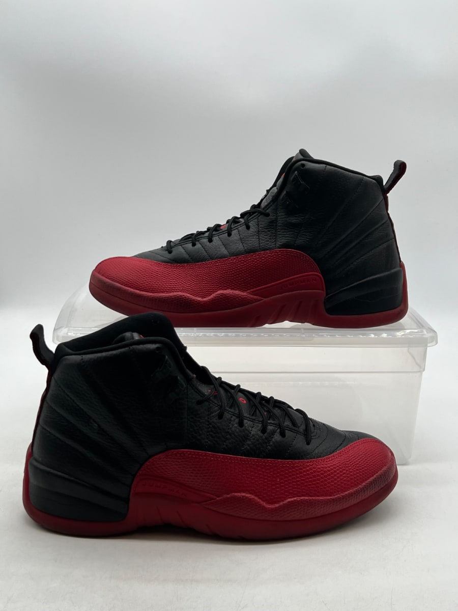 Jordan 12 Retro Flu Game (2025) 12 (Moderately Worn Pre-Owned)JordanBlack/Varsity Red - Image 1