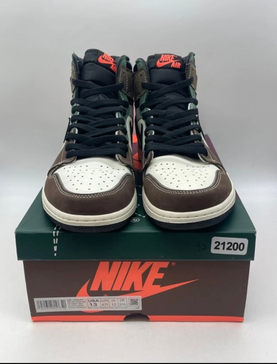 Jordan 1 Retro High OG Hand Crafted 13 (Lightly Worn Pre-Owned)JordanBlack/Archaeo Brown-Dark Chocolate - Image 2