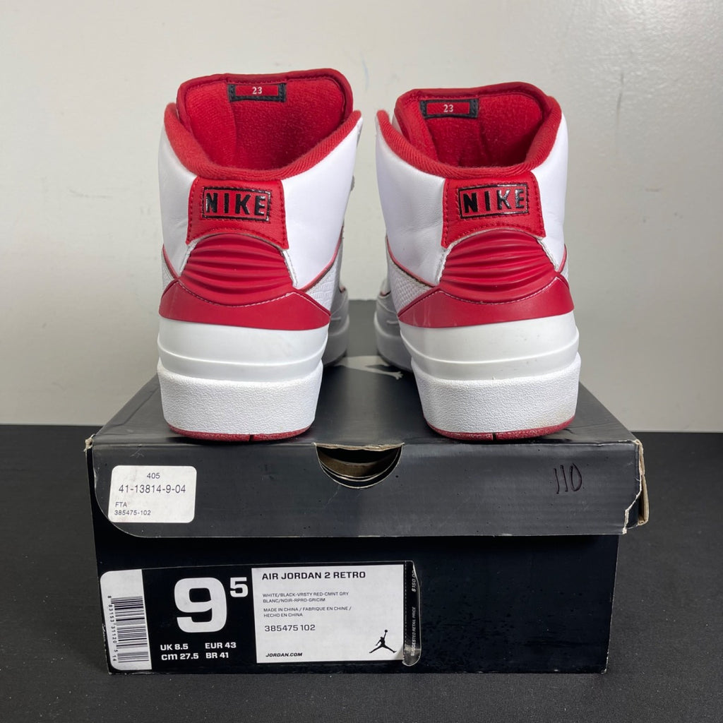 Jordan 2 Retro White Red (2014) (Size 9.5) - Image 4
