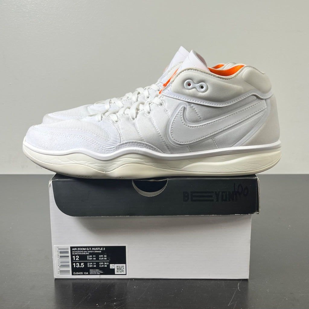 Nike Air Zoom GT Hustle 2 White Sail 12 (Lightly Worn Pre-Owned)NikeWhite/Sail/Safety Orange/White - Image 3