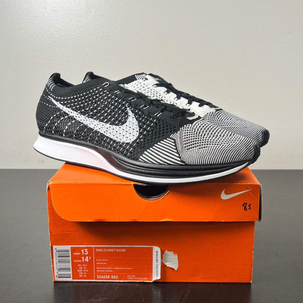 Nike Flyknit Racer Black Tongue 13 (Lightly Worn Pre-Owned)Nike - Image 1