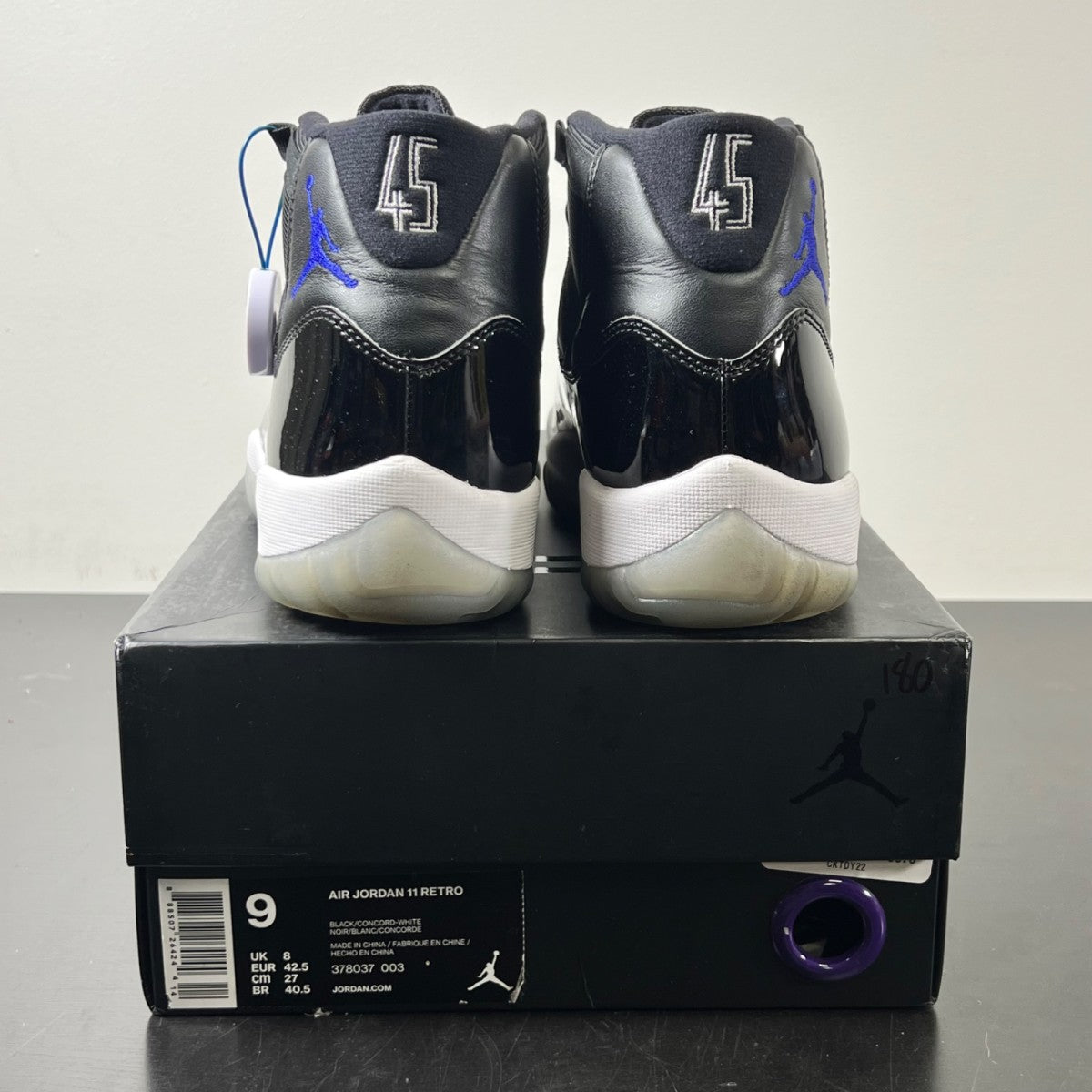 Jordan 11 Retro Space Jam (2016) 9 (Moderately Worn Pre-Owned)JordanBlack/Dark Concord-White - Image 4