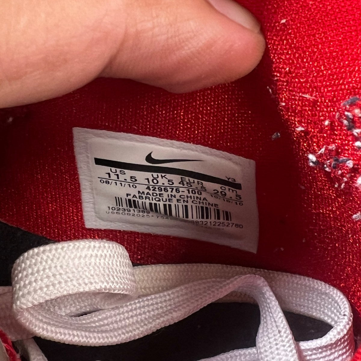 Nike LeBron 8 Black/White/Red 11.5 (Heavily Worn Pre-Owned)NikeBlack/White-Varsity Red - Image 7