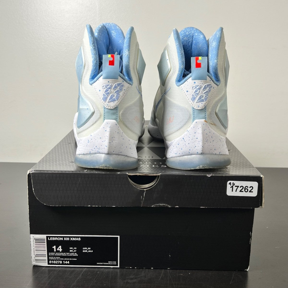 Nike LeBron 13 Christmas 14 (Moderately Worn Pre-Owned)NikeWhite/Blue Tint-Blue Lagoon - Image 5