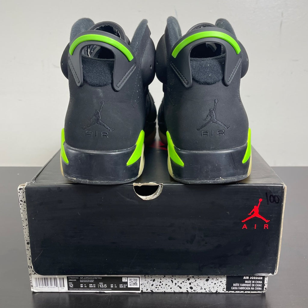 Jordan 6 Retro Electric Green 12 (Moderately Worn Pre-Owned)JordanBlack/Electric Green - Image 4