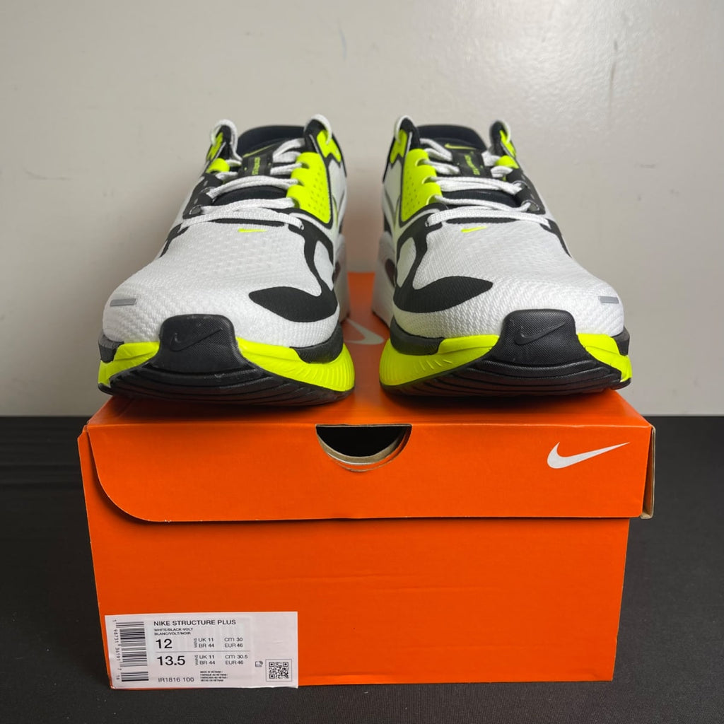 Nike Structure Plus White Black Volt (Size 12) - aux